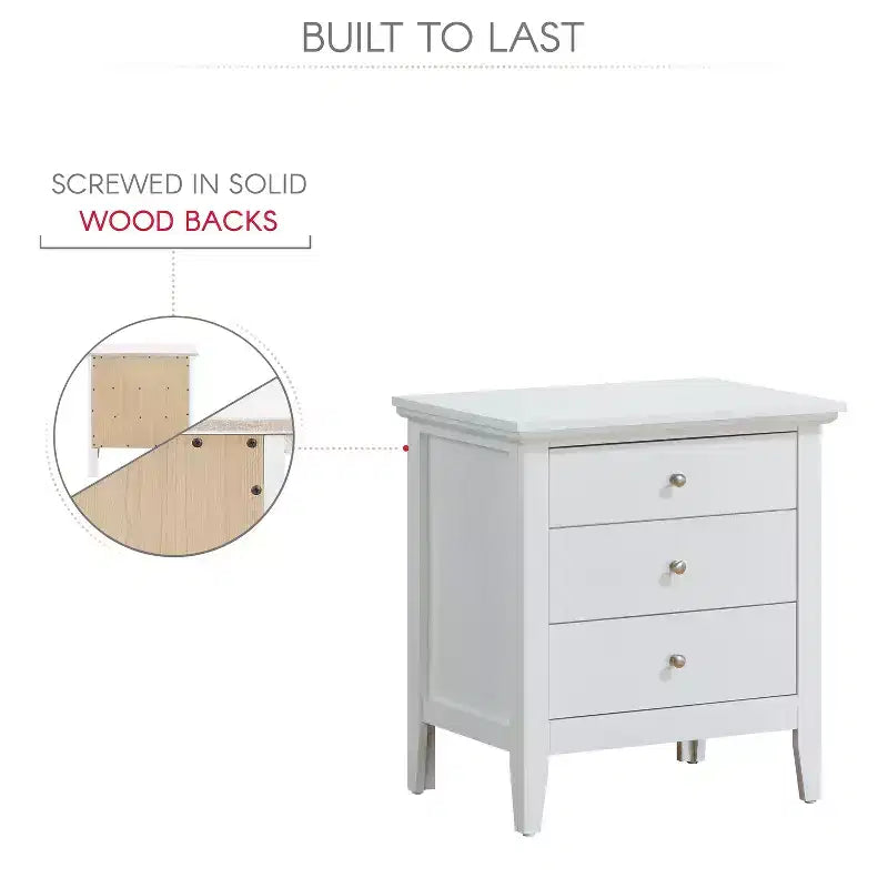 Comodino con 1 cassetto, finitura rovere, 66 cm A x 61 cm L x 46 cm P