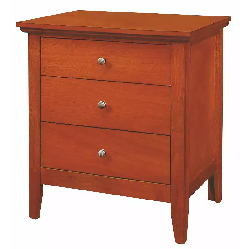 Comodino con 1 cassetto, finitura rovere, 66 cm A x 61 cm L x 46 cm P