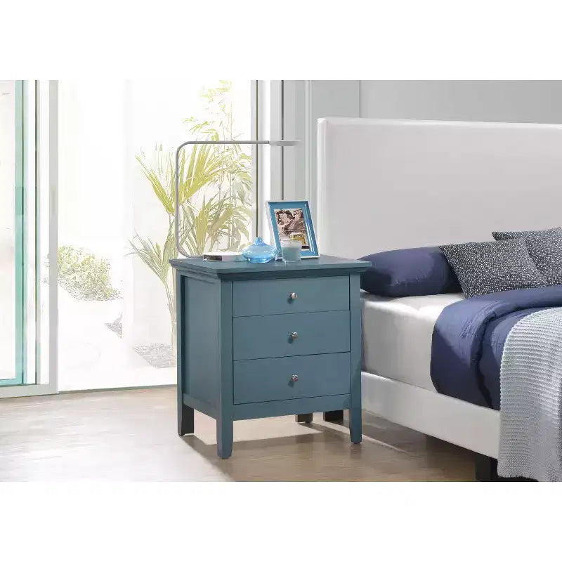 Comodino con 1 cassetto, finitura rovere, 66 cm A x 61 cm L x 46 cm P