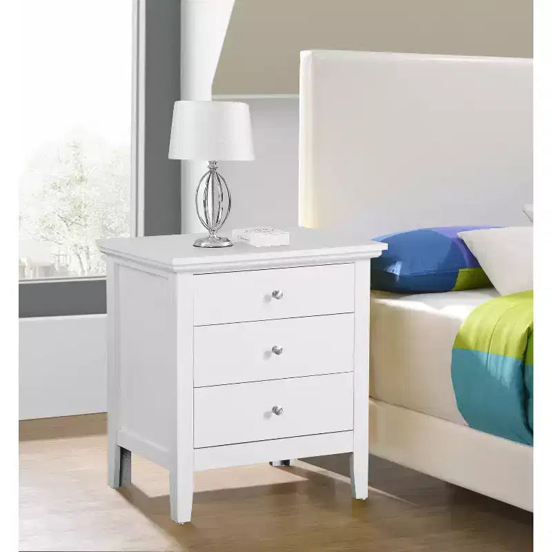 Comodino con 1 cassetto, finitura rovere, 66 cm A x 61 cm L x 46 cm P
