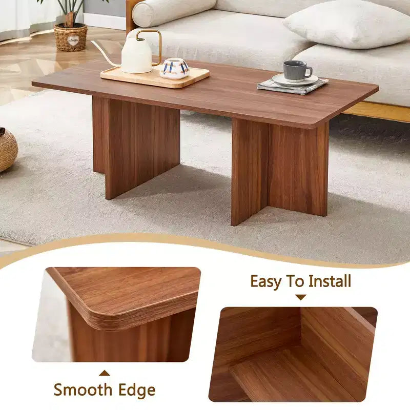 Tavolino da caffè in MDF con base a cavalletto, 113,8 cm L x 59,9 cm P x 39,9 cm H