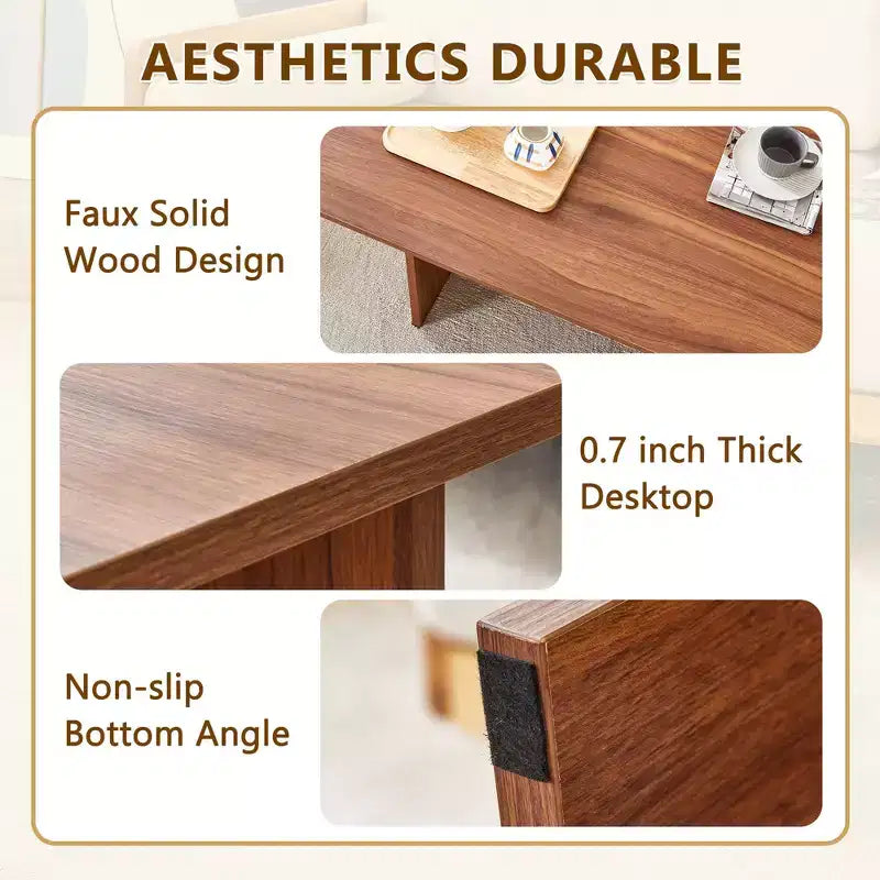 Tavolino da caffè in MDF con base a cavalletto, 113,8 cm L x 59,9 cm P x 39,9 cm H