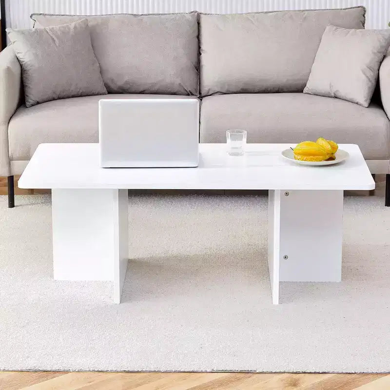 Tavolino da caffè in MDF con base a cavalletto, 113,8 cm L x 59,9 cm P x 39,9 cm H