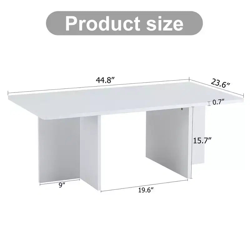 Tavolino da caffè in MDF con base a cavalletto, 113,8 cm L x 59,9 cm P x 39,9 cm H
