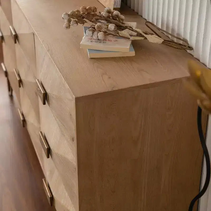 Credenza in legno con 3 cassetti e 2 ripiani, 151 cm
