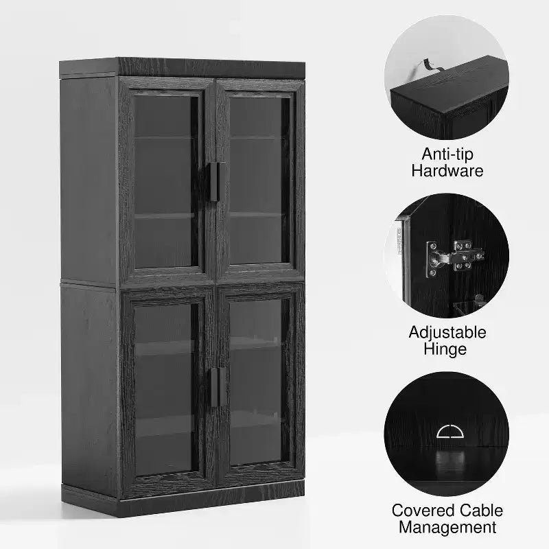 Mobiletto contenitore effetto legno con ripiani regolabili