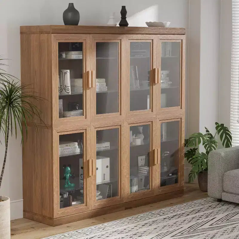 Mobiletto contenitore effetto legno con ripiani regolabili