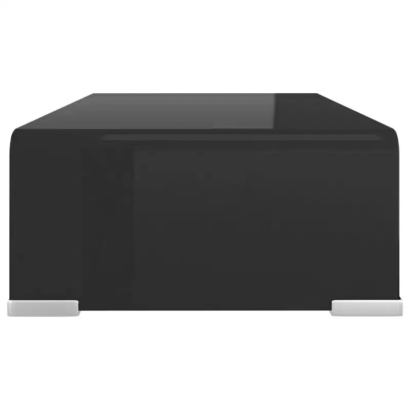 Supporto TV e Rialzo Monitor in Vetro Temperato Nero, 15.7"L x 39.4"P x 4.3"H