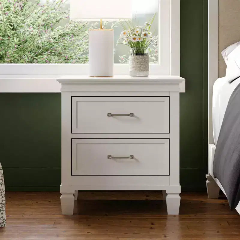 Culla convertibile 4-in-1 con sponda per bambino, noce e bianco, certificata Greenguard Gold