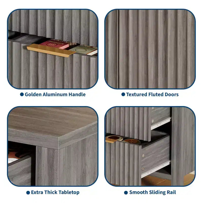 Credenza in legno con 3 cassetti e 2 ante