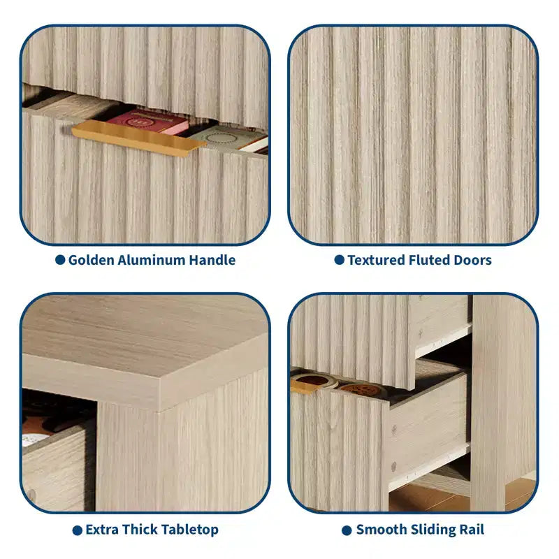 Credenza in legno con 3 cassetti e 2 ante