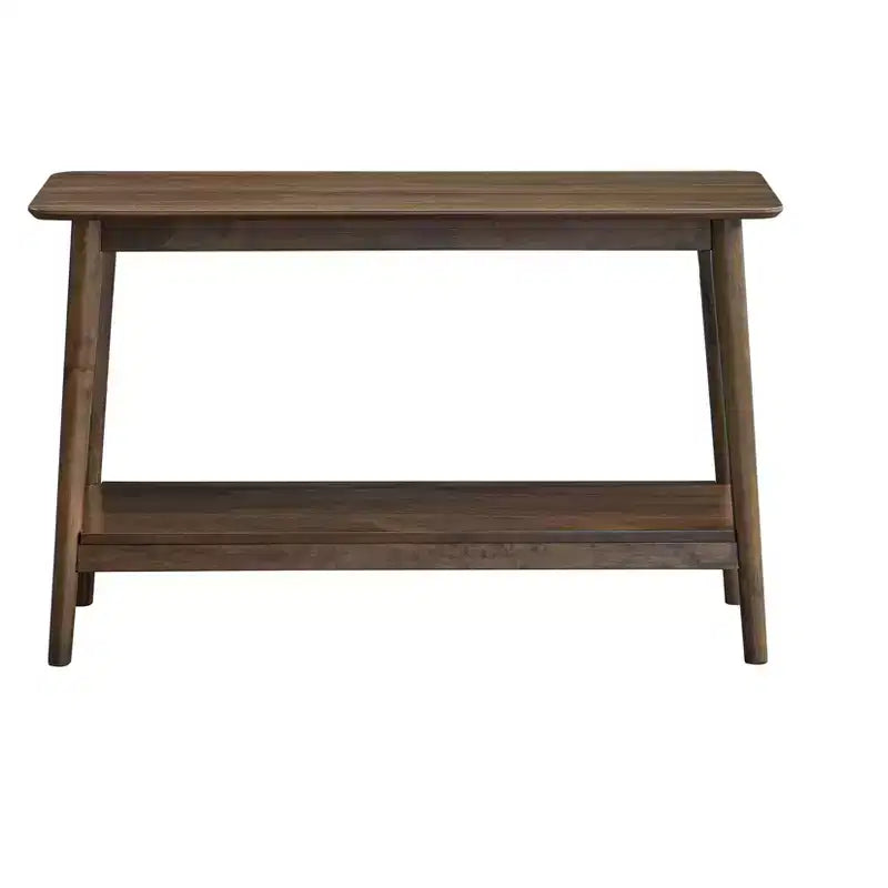 Consolle moderna da 48" in legno massello di caucciù con ripiano contenitore