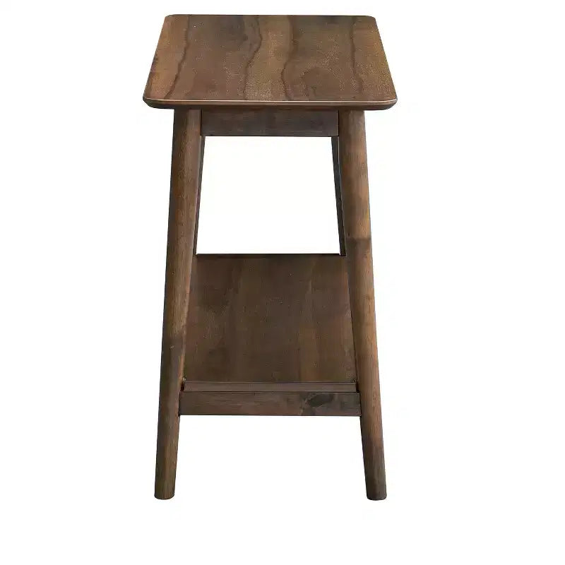 Consolle moderna da 48" in legno massello di caucciù con ripiano contenitore