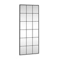 HomeRoots 69 Black Metal Windowpane Framed Full Length Mirror