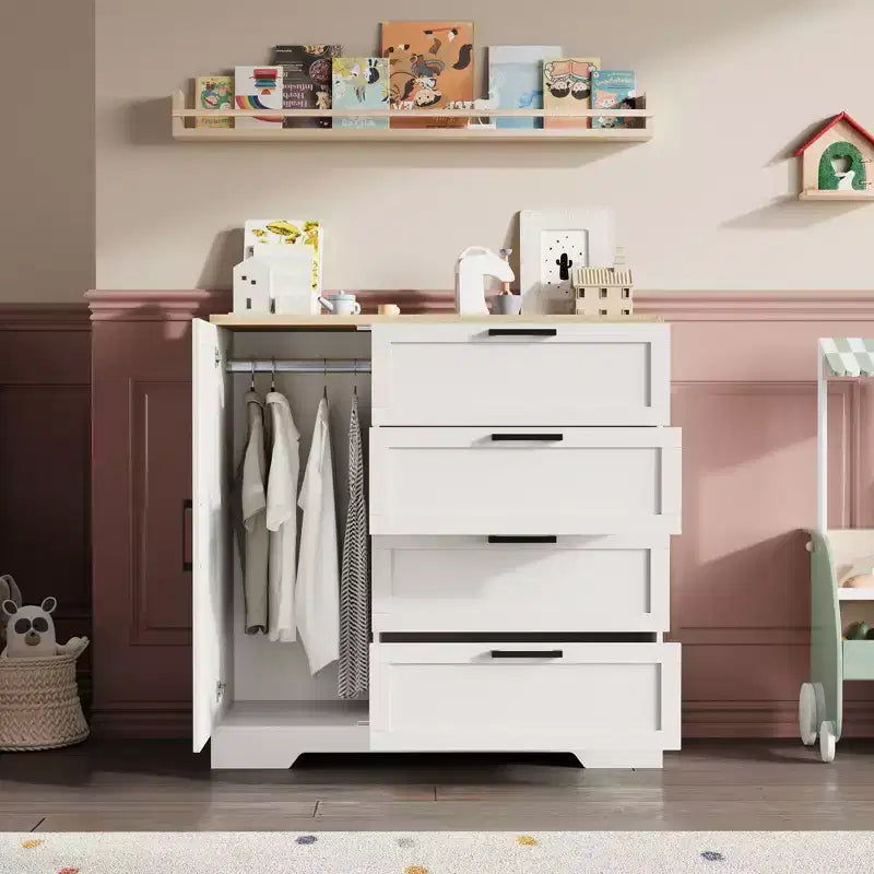 Mobile contenitore in legno di acacia con cassetto e anta