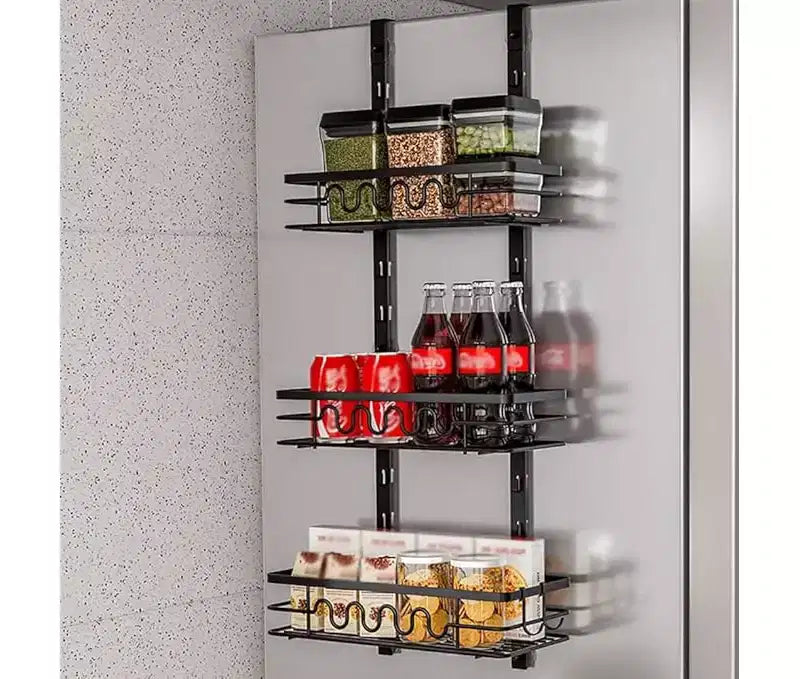 Organizzatore pensile da porta con cestini rimovibili, Scaffale in metallo a 3/4/5 livelli