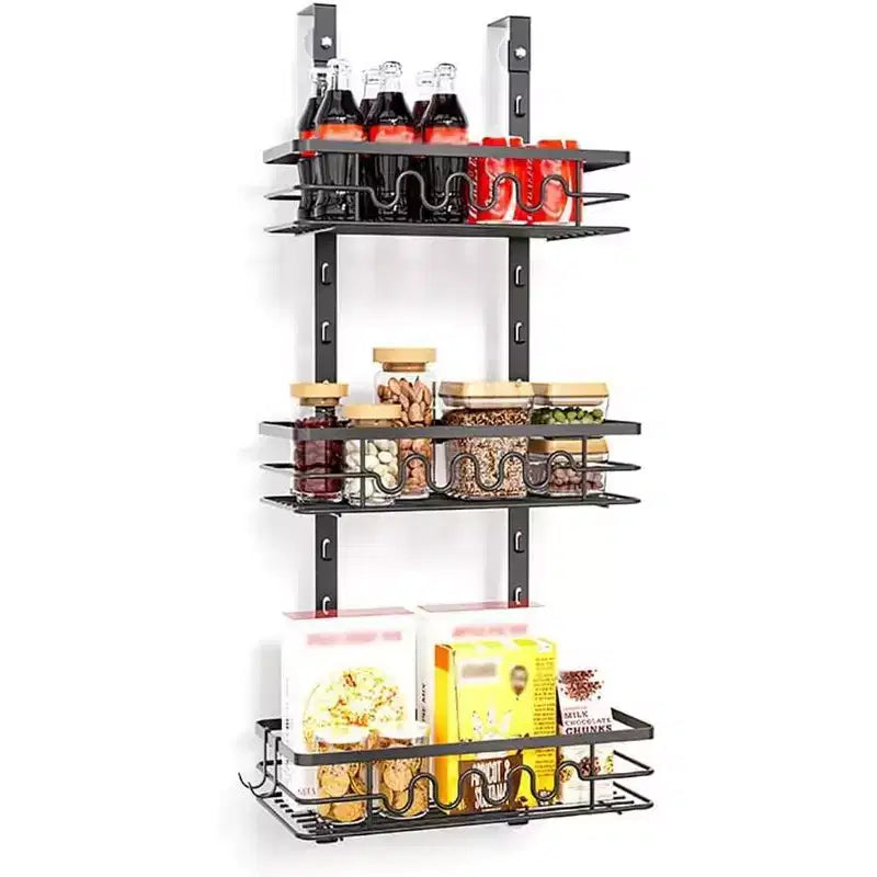 Organizzatore pensile da porta con cestini rimovibili, Scaffale in metallo a 3/4/5 livelli