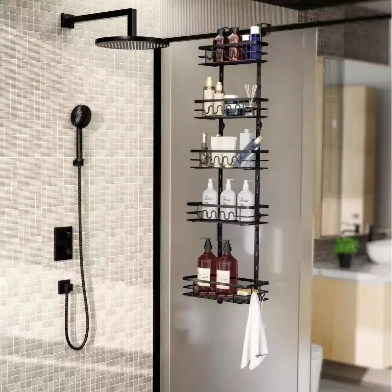 Organizzatore pensile da porta con cestini rimovibili, Scaffale in metallo a 3/4/5 livelli