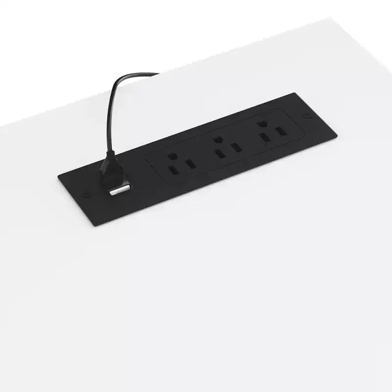 Cassettiera con luci LED e prese di corrente, mobile TV a 4 cassetti per camera da letto