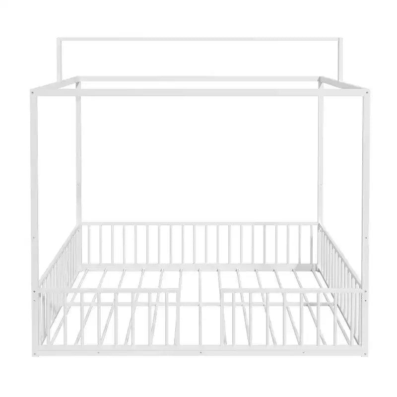 Letto per bambini 3-in-1 Moderno Minimalista con Telaio a Baldacchino e Doghe in Metallo, Misura Singola e Doppia