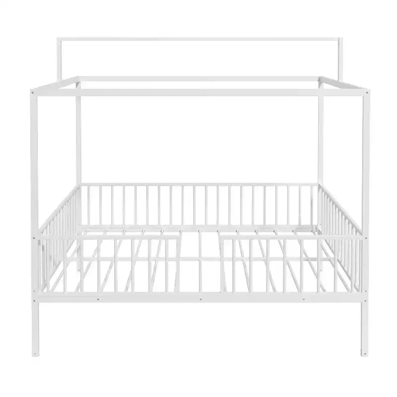 Letto per bambini 3-in-1 Moderno Minimalista con Telaio a Baldacchino e Doghe in Metallo, Misura Singola e Doppia