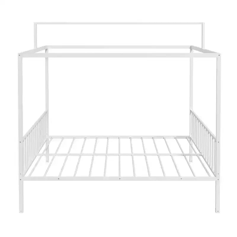 Letto per bambini 3-in-1 Moderno Minimalista con Telaio a Baldacchino e Doghe in Metallo, Misura Singola e Doppia