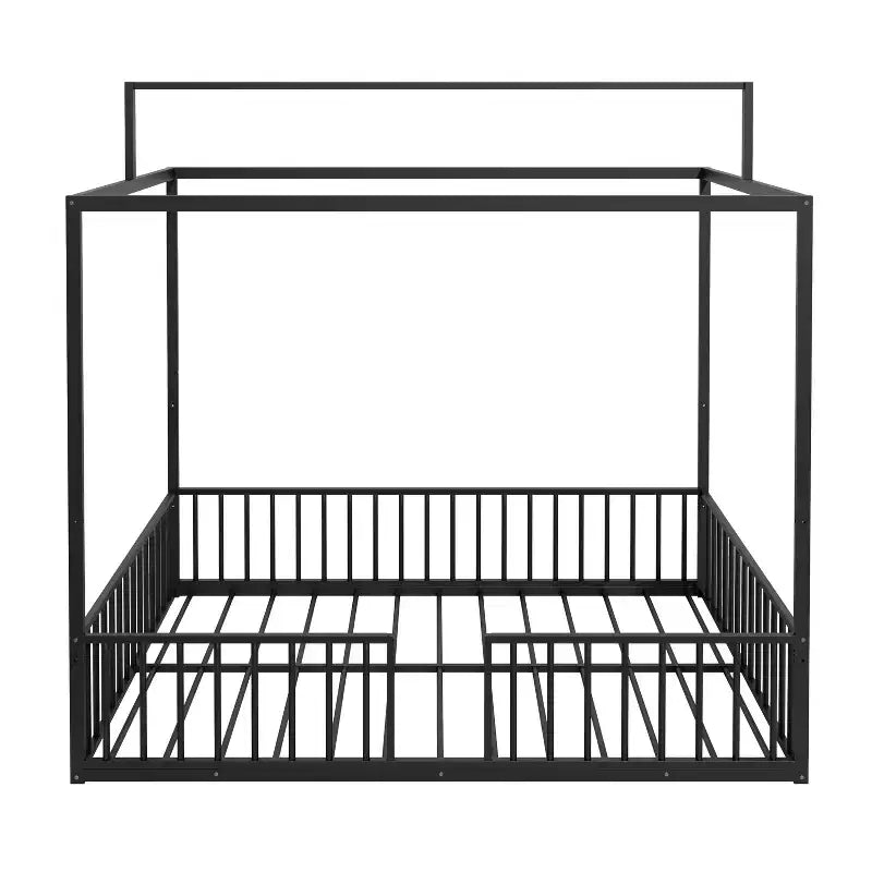 Letto per bambini 3-in-1 Moderno Minimalista con Telaio a Baldacchino e Doghe in Metallo, Misura Singola e Doppia