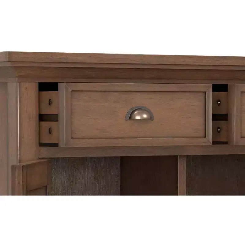 Comò a 6 cassetti con specchio, legno massiccio, finitura bianco anticato per camera da letto