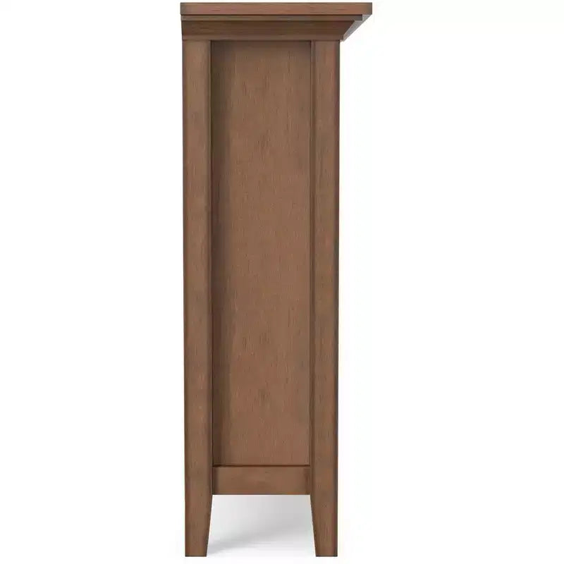Comò a 6 cassetti con specchio, legno massiccio, finitura bianco anticato per camera da letto