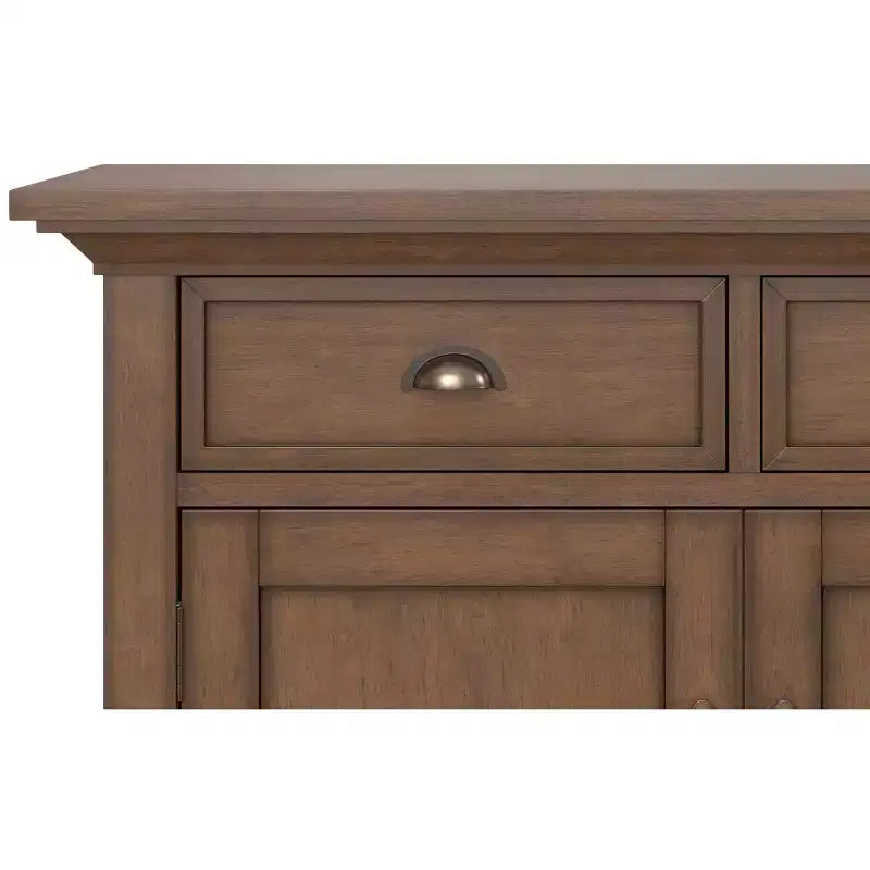 Comò a 6 cassetti con specchio, legno massiccio, finitura bianco anticato per camera da letto