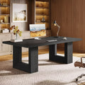 Lantine Home Office Desk, 62.99 Large Farmhouse Executive Desk, Computer Table for Office, Conference Room, Study Room (Black)