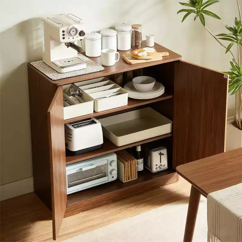 Credenza moderna con design a flauto ondulato e 2 o 4 ante per sala da pranzo o cucina