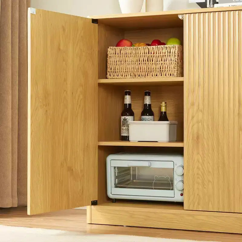 Credenza moderna con design a flauto ondulato e 2 o 4 ante per sala da pranzo o cucina