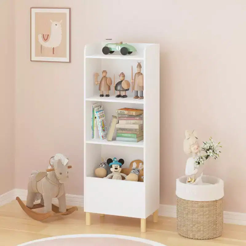 Scaffale a 4 ripiani per libri e giochi per bambini