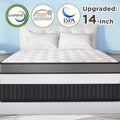 King Size Mattress, 14 Inch King Mattress in a Box, Cooling Gel Memory Foam & Pocket Springs, Medium Firm Bed,Motion Isolation, CertiPUR-US Certified