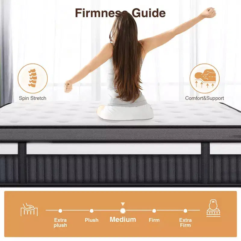 Materasso in Gel Memory Foam da 14 pollici King Size con Molle Insacchettate, Media Rigidità