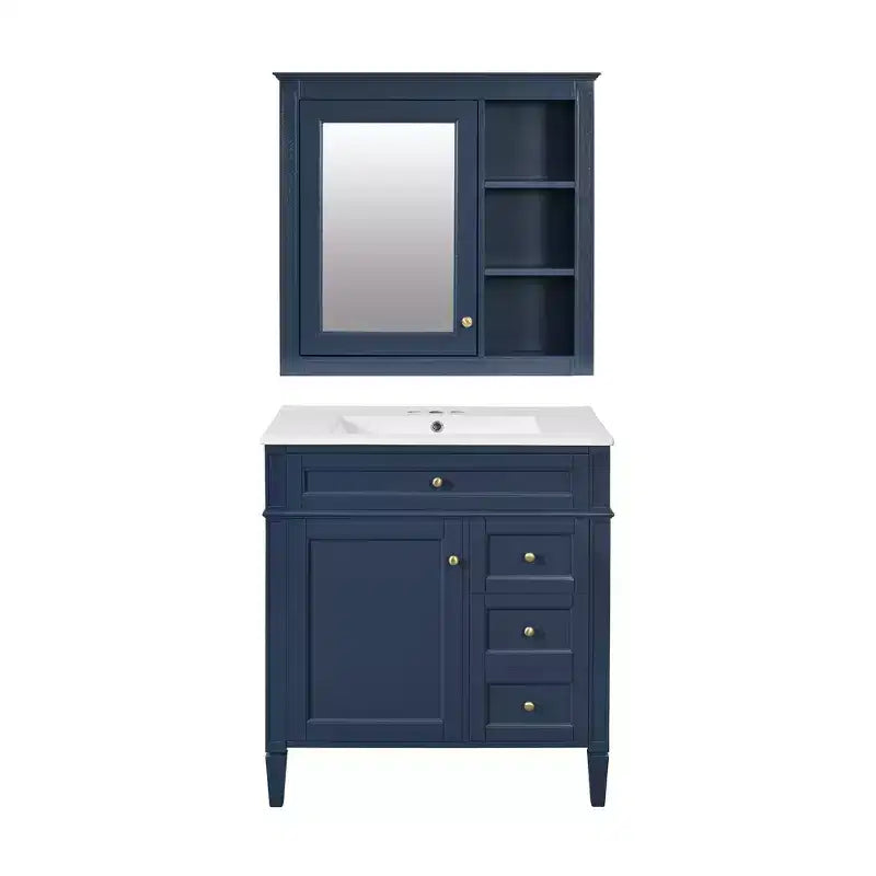 Mobile bagno da 76 cm con lavabo e specchiera