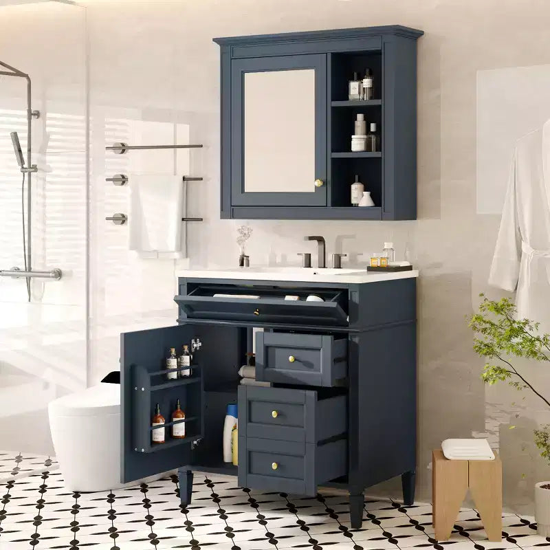 Mobile bagno da 76 cm con lavabo e specchiera