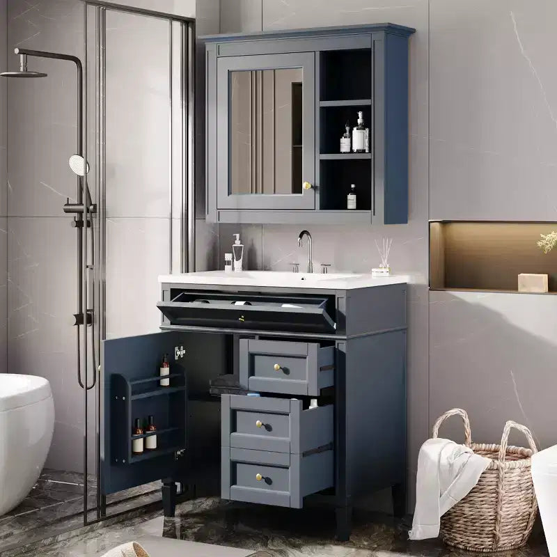 Mobile bagno da 76 cm con lavabo e specchiera