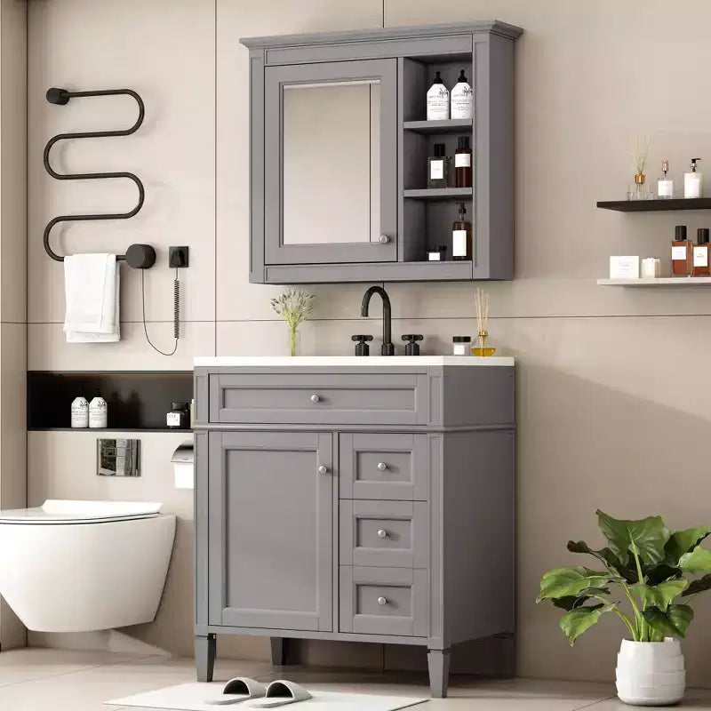 Mobile bagno da 76 cm con lavabo e specchiera