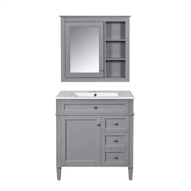 Mobile bagno da 76 cm con lavabo e specchiera