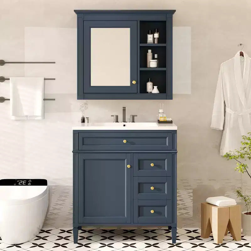 Mobile bagno da 76 cm con lavabo e specchiera