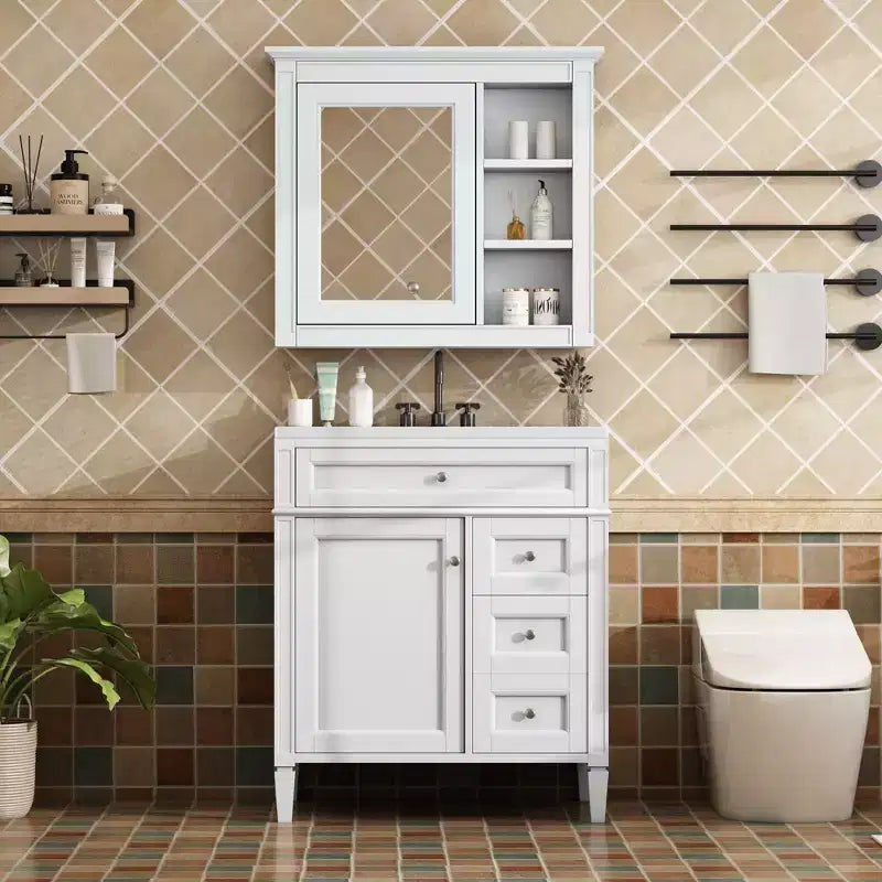 Mobile bagno da 76 cm con lavabo e specchiera