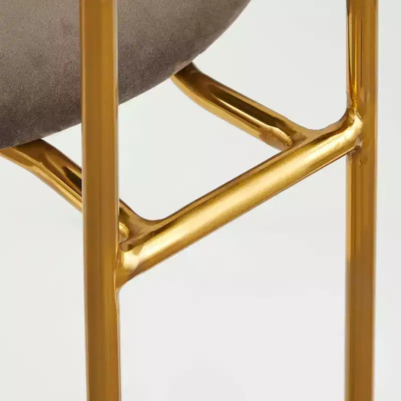 Set di 2 sgabelli da bar retrò in velluto da 60 cm con schienale imbottito e struttura in metallo